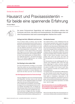Hausarzt und Praxisassistentin &ndash; f&uuml;r beide eine spannende Erfahrung