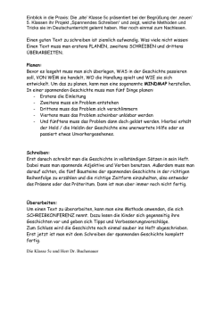 Einen Text muss man erstens PLANEN, zweitens SCHREIBEN