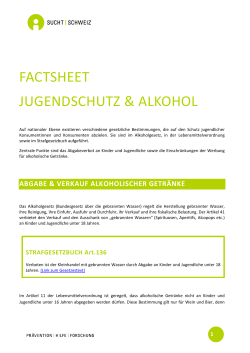 FACTSHEET JUGENDSCHUTZ & ALKOHOL