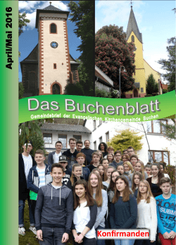 Konfirmanden - Evangelische Kirchengemeinde Buchen