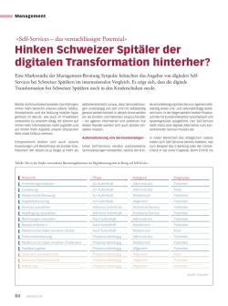 Hinken Schweizer Spit&auml;ler der digitalen Transformation hinterher?