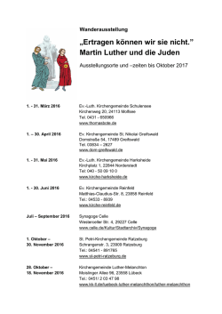 „Ertragen können wir sie nicht.” Martin Luther und die Juden