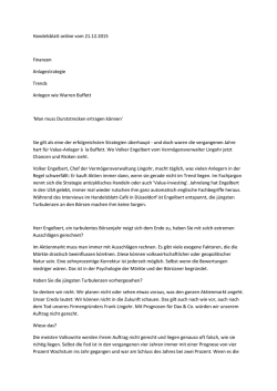 Handelsblatt online vom 21.12.2015
