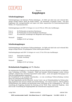 Kupplungen, Hinweise - HFH Antriebstechnik GmbH