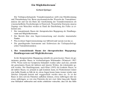 Springer, Gerhard: Der transaktionale Raum der therapeutischen