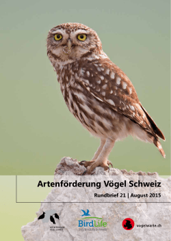 Artenförderung Vögel Schweiz - Schweizerische Vogelwarte Sempach