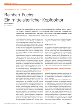Reinhart Fuchs: Ein mittelalterlicher Kopfdoktor