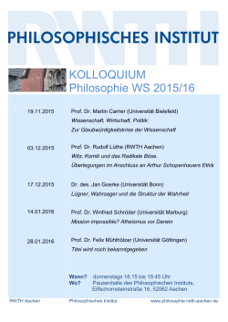 KOLLOQUIUM Philosophie WS 2015/16