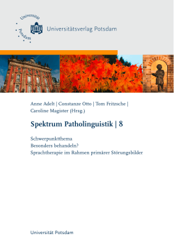 Spektrum Patholinguistik (Band 8) - publish.UP