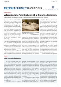 Mehr ausländische Patienten lassen sich in Deutschland behandeln