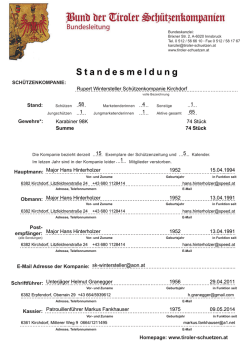 Hauptmann: Obmann: Post- empf&auml;nger: E