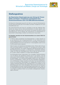 Stellungnahme der Bayerischen Staatsregierung