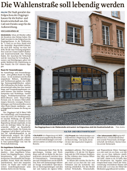 Die Wahlenstra&szlig;e soll lebendig werden