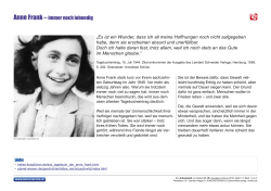 Anne Frank – immer noch lebendig