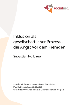 socialnet Materialien: Inklusion als gesellschaftlicher Prozess