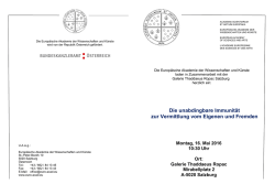 Die unabdingbare Immunit&auml;t zur Vermittlung vom Eigenen und