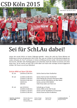 CSD Köln 2015 Sei für SchLAu dabei!
