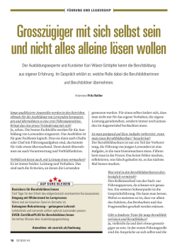 Grossz&uuml;giger mit sich selbst sein und nicht alles alleine l&ouml;sen wollen