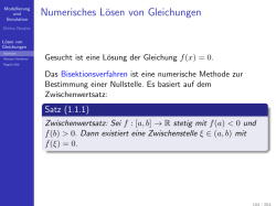 Numerisches Lösen von Gleichungen