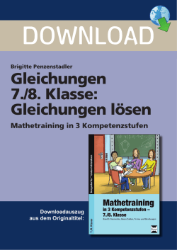 Gleichungen 7./8. Klasse: Gleichungen l&ouml;sen