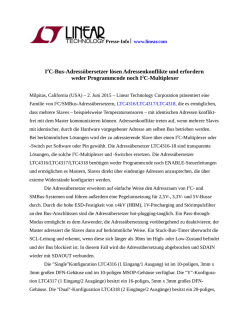 I2C-Bus-Adress&uuml;bersetzer l&ouml;sen Adressenkonflikte und erfordern