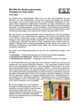 Probleme im Team l&ouml;sen - Die Skalierungsscheibe