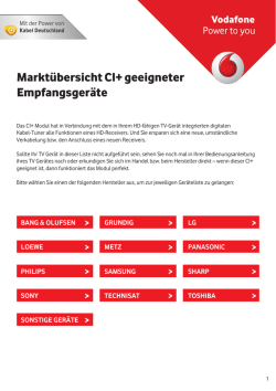 Marktübersicht CI+ geeigneter Empfangsgeräte