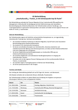 Interkulturelle_r Trainer_in mit Schwerpunkt Asyl