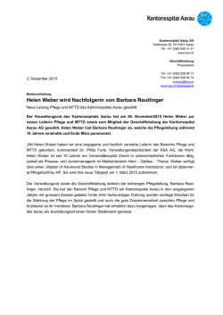 Helen Weber wird Nachfolgerin von Barbara Reutlinger