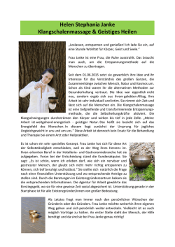 Helen Stephania Janke Klangschalenmassage & Geistiges Heilen