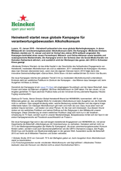 Heineken startet neue globale Kampagne f&uuml;r