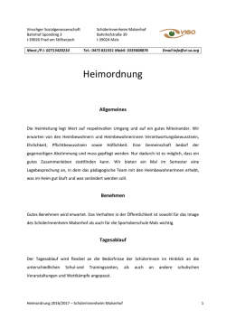 Heimordnung - Vinschger Sozialgenossenschaft