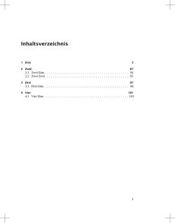 Inhaltsverzeichnis