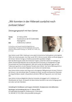 Informationen zur Veranstaltung - KZ