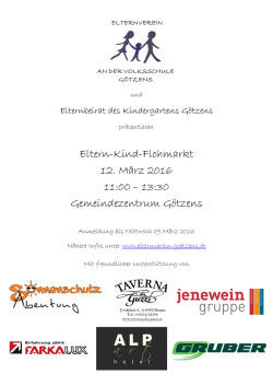Eltern-Kind-Flohmarkt 12. März 2016 11:00 – 13:30