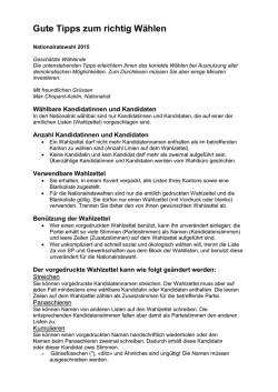 Gute Tipps zum richtig W&auml;hlen - Max Chopard
