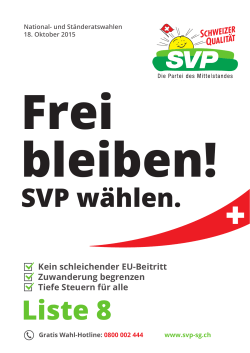 SVP wählen. - SVP Toggenburg