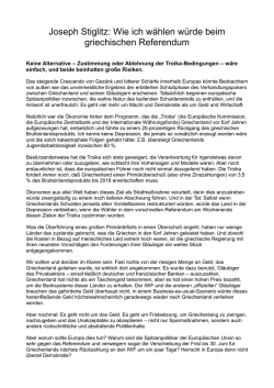 Joseph Stiglitz: Wie ich w&auml;hlen w&uuml;rde beim griechischen Referendum