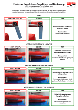 Einfacher Segeltrimm, Segeltipps und Bedienung - Happy