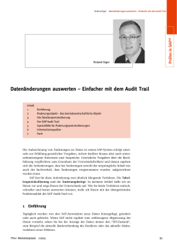 Datenänderungen auswerten – Einfacher mit dem Audit Trail