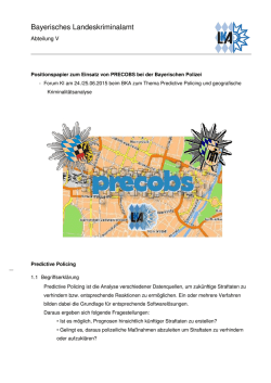 Positionspapier zum Einsatz von PRECOBS bei der Bayerischen