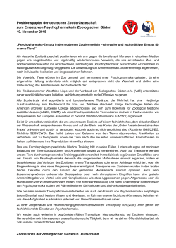 Positionspapier der deutschen Zootierärzteschaft zum Einsatz von