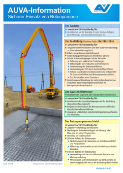 AUVA-Information "Sicherer Einsatz von Betonpumpen"
