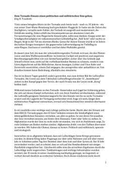 1 Dem Tornado-Einsatz einen politischen und militärischen Sinn
