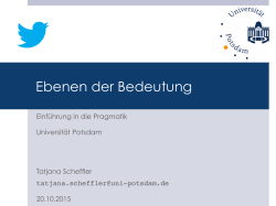 Ebenen der Bedeutung - Universit&auml;t Potsdam