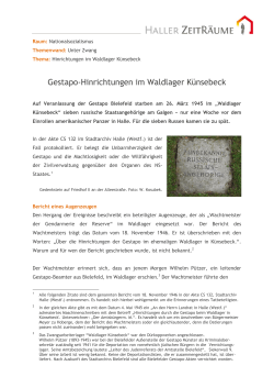 Gestapo-Hinrichtungen im Waldlager K&uuml;nsebeck