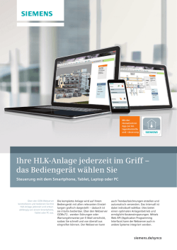 Ihre HLK-Anlage jederzeit im Griff &ndash; das Bedienger&auml;t