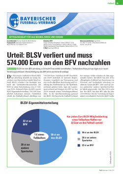 Urteil: BLSV verliert und muss 574.000 Euro an den BFV nachzahlen