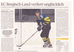 EG Bergisch Land verliert ungl&uuml;cklich