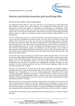 Pressemitteilung SSB Bonn 25.01.2016